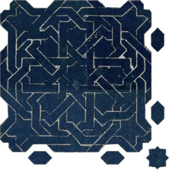Mosaic House Moroccan tile Metam LG 3 Midnight Blue,    solid zellige, mosaic, zellij, field, pattern, glaze, classic, stars, intricate 